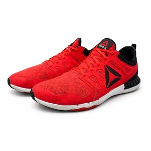 Reebok Running Shoes Men 9.5 Red Black Athletic Gym Training Walking Sneakers